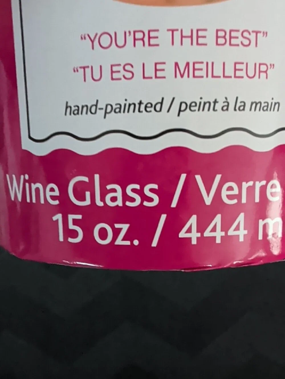 You're the Best Hand-Painted Wine Glass with Pink Stem